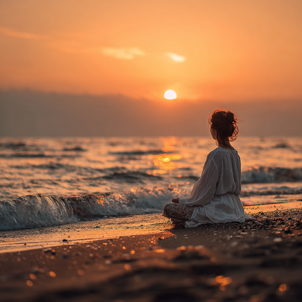 Nyugodt jóga gyakorlás természetben